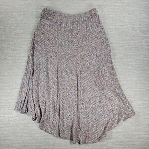 Vanessa Virginia Knit Skirt Large Asymmetrical Maxi Multicolor Textured Lined